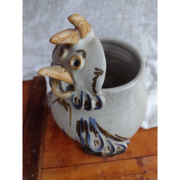 Vintage chicken Pottery pitcher,Kitchen Pottery - Picture 2 of 8